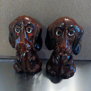 Vintage Basset Hound Salt And Pepper Shakers